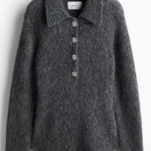 H&M Mohair-Blend Sweater with Collar - Picture 4 of 10